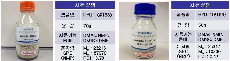 말단가교 고분자의 대용량화.