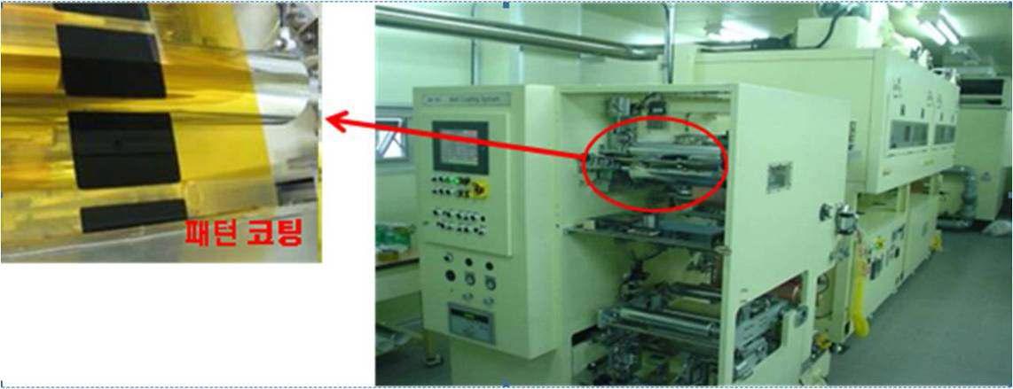 전극 패턴 코팅 코터.