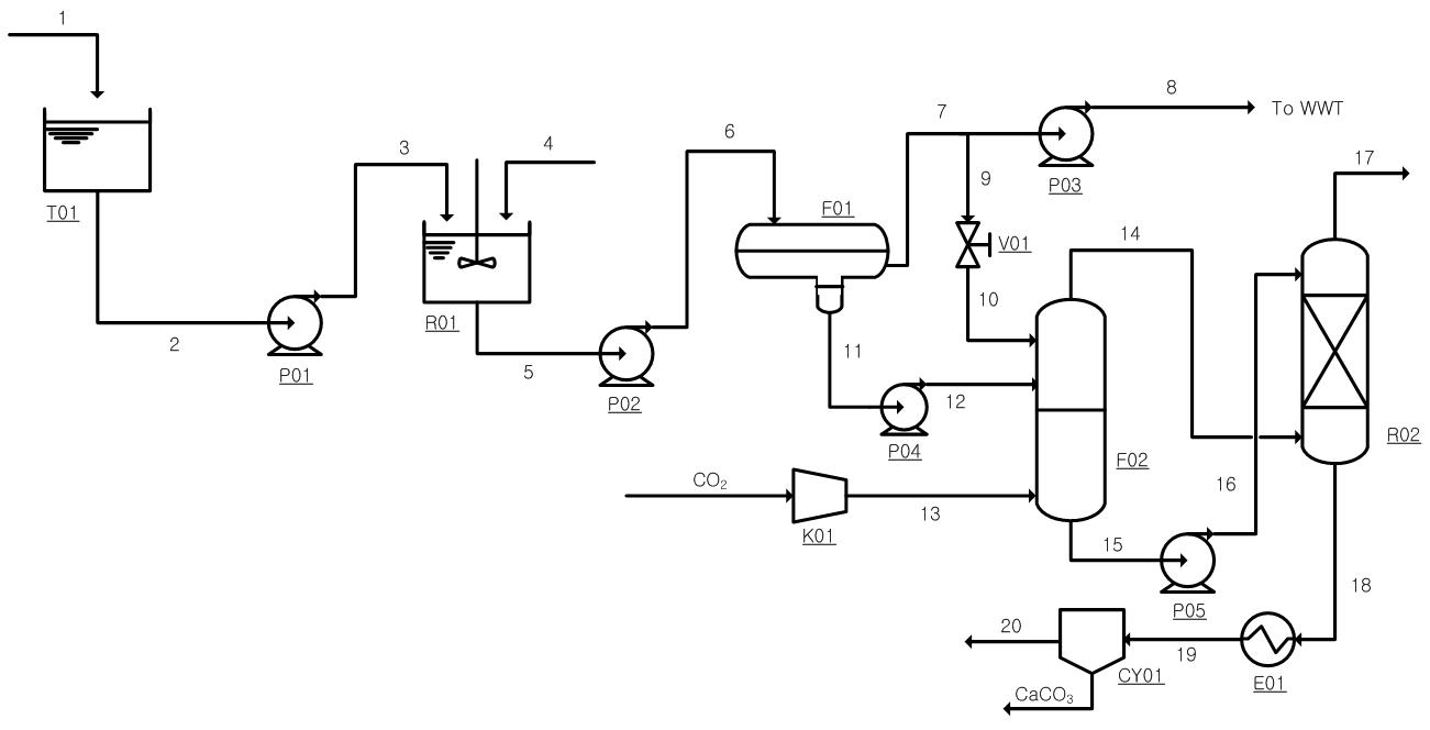 CO2 변환·농축 반응시스템의 전체 공정도.