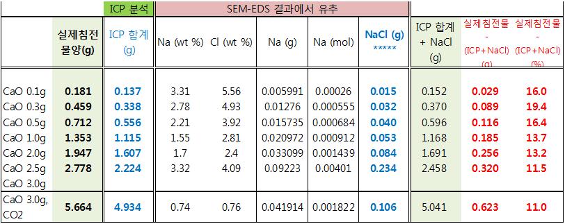 SEM-EDS 분석 결과