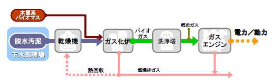 일본 에바라의 하수슬러지 가스화시스템 공정도