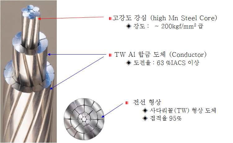 본 연구 개발 가공송전선 특징