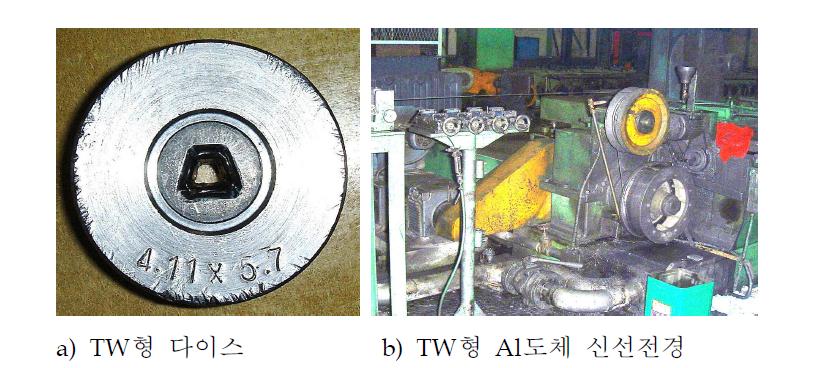 신선에 의한 TW형 Al도체 제조