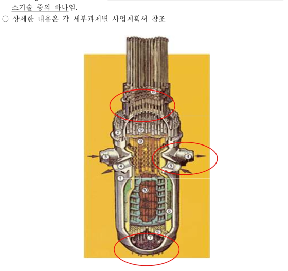 원자로의 투시도 및 이종금속용접부