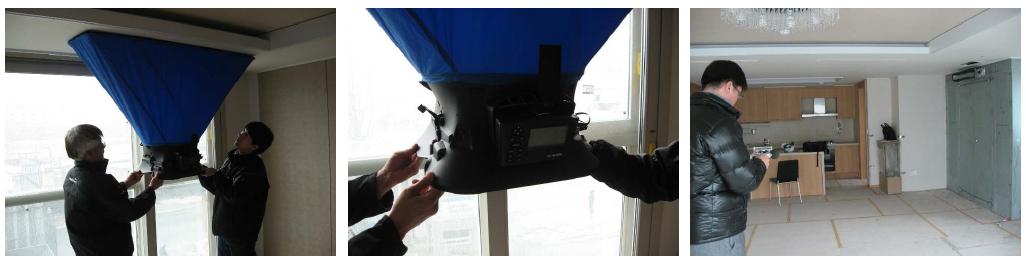 제습냉방기 설치후 소음 풍량밸런싱 및 소음시험