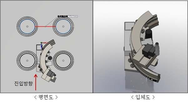 Omega seal 배관에 진입 시 용접 헤드 모습