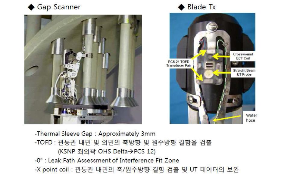 DERI 시스템의 갭-스캐너와 블레이드 프로브