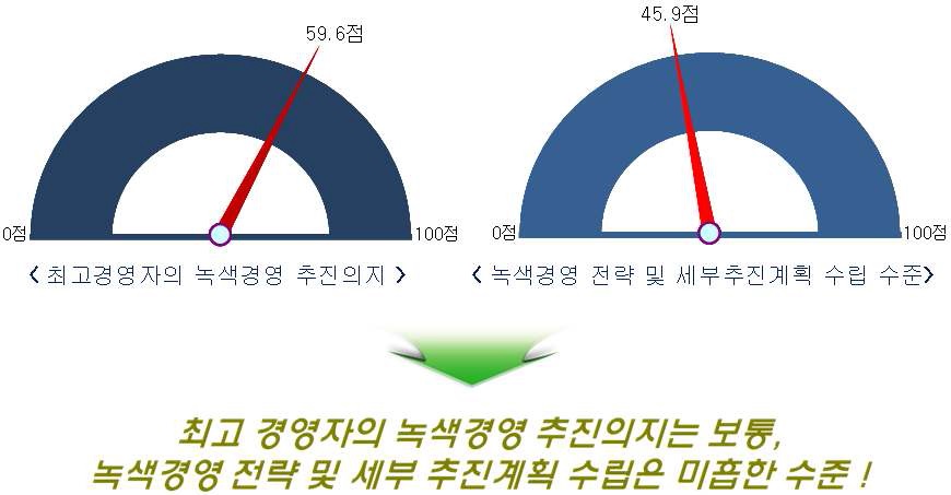 기업 녹색경영 추진의지 및 전략 수립 수준