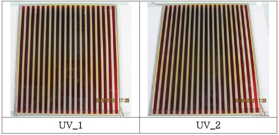 UV시험 외관검사 시료 사진