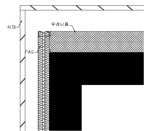 PAS와 우레탄폼 접합부 시공 디테일