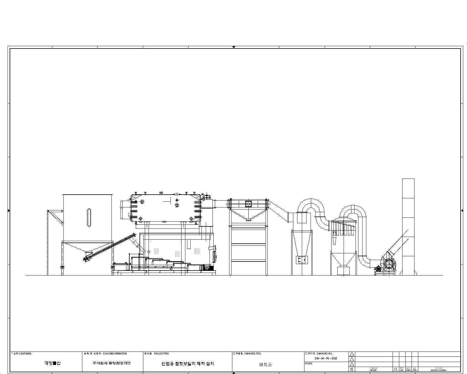 대용량 펠릿 연소기기 및 방지설비 배치도면