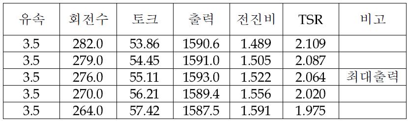 최대출력 시험표