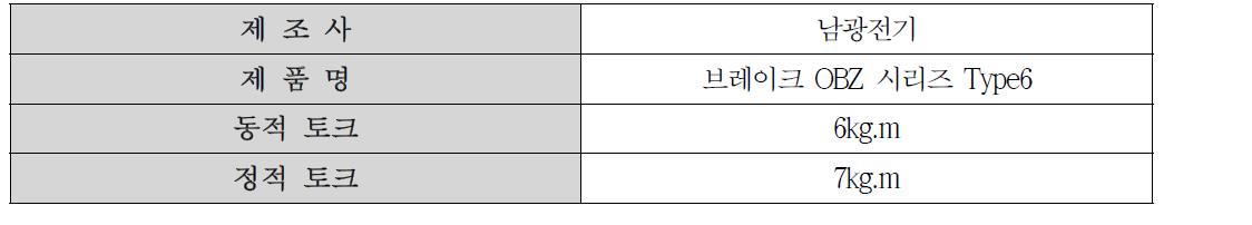 전자브레이크 제원표