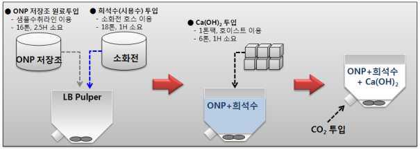 50 m Scale-up Pilot Test의 반응 개요