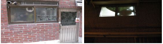 그림 3-14 주택 창문의 방범창 미설치