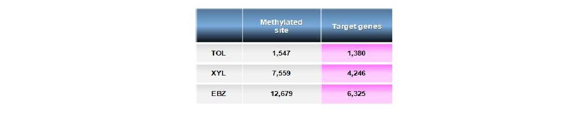 3종의 VOCs 노출 특이 DNA methylation 생체 지표의 target gene prediction