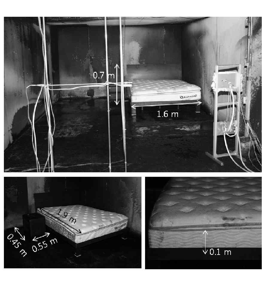 침실공간 화재를 위한 가연물 배치 사진