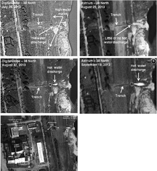 그림 Ⅲ-6 5MWe 원자로 재가동으로 추정되는 온배수 방출 위성영상