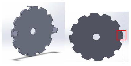 Rotary weeding blade attached to disk