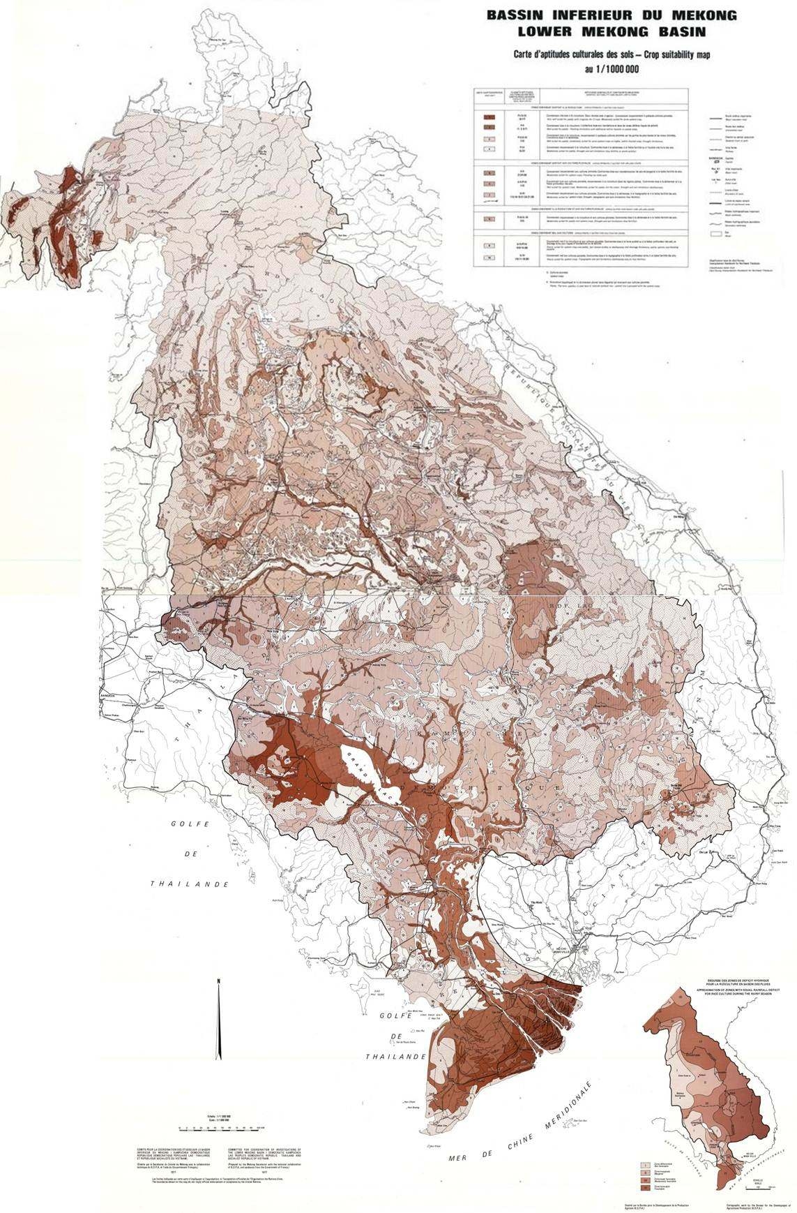 메콩강 유역의 토지적성등급도