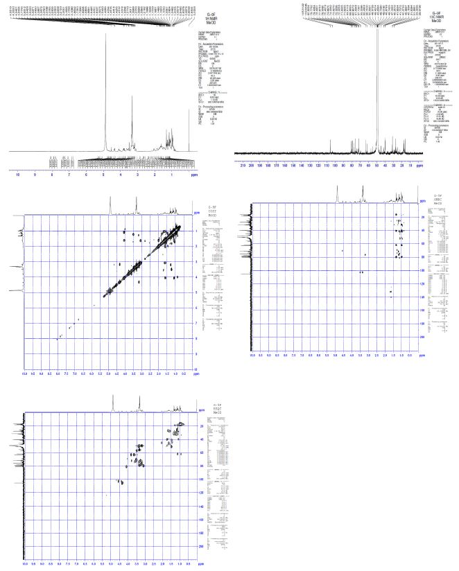 Spectral data (1H , 13C NMR, COSY, HMBC HSQC) of compounds code G-9E.