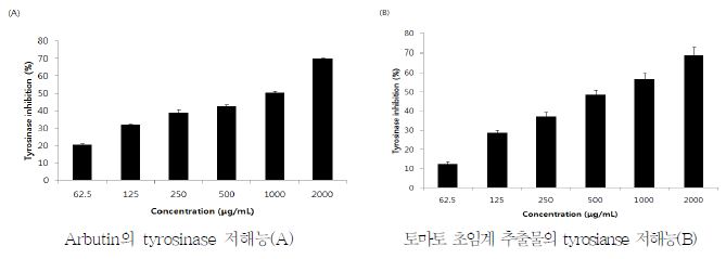 토마토 잎 초임계 추출물의 tyrosinase 활성 저해능