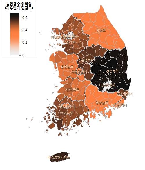 농업용수 취약성 기후변화 민감도