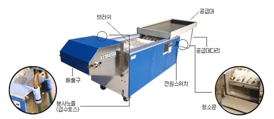 브러시형 오미자세척기 구조