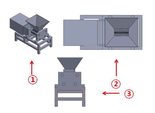 Drawings of the prototype of biomass compressor.