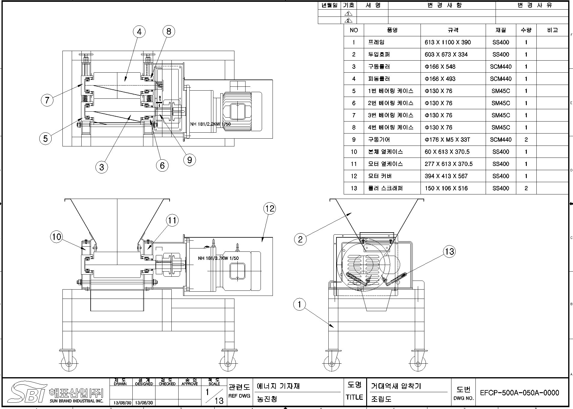 CAD for the first prototype of biomass compressor