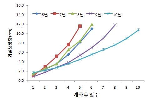 1휴 2열재배 월별생장속도