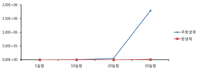 2차 괴사성장염 발생조사에서 C. perfringens CFU 산정