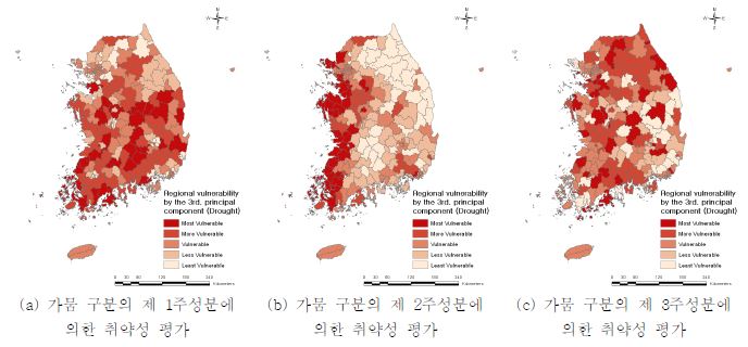 가뭄 구분에 대한 취약성 평가 지도