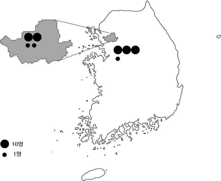 Distribution of OXA-232 producing isolates