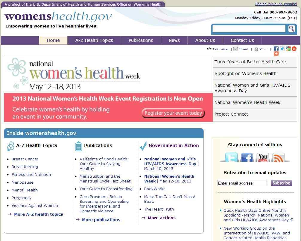 Women’s health government 사이트