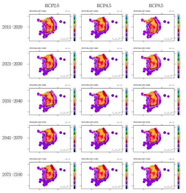 Fig. 3.3.3. Future upper wind map at 80 m