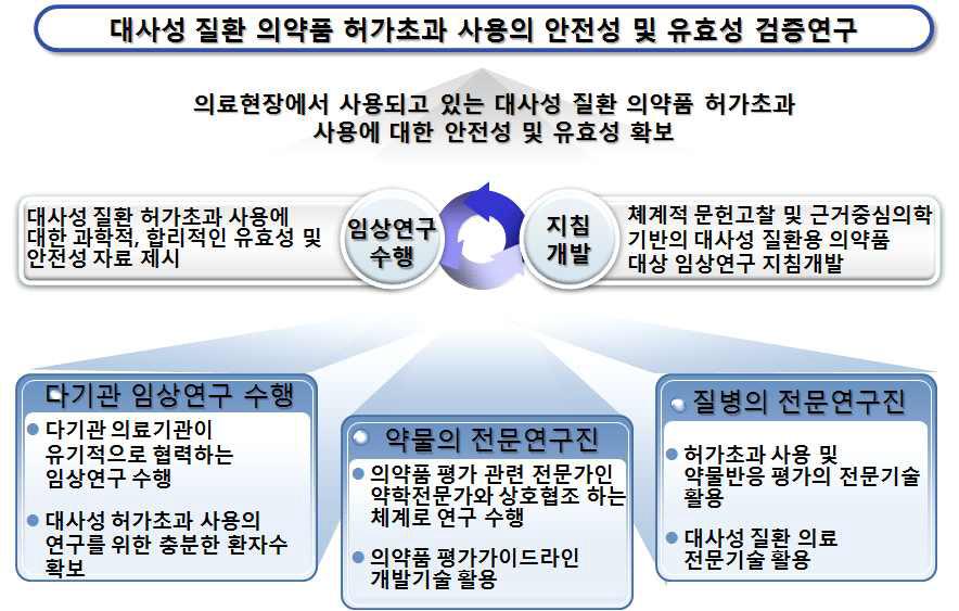 대사성 질환 의약품의 허가초과 사용의 안전성⦁유효성 평가 연구의 추진체계