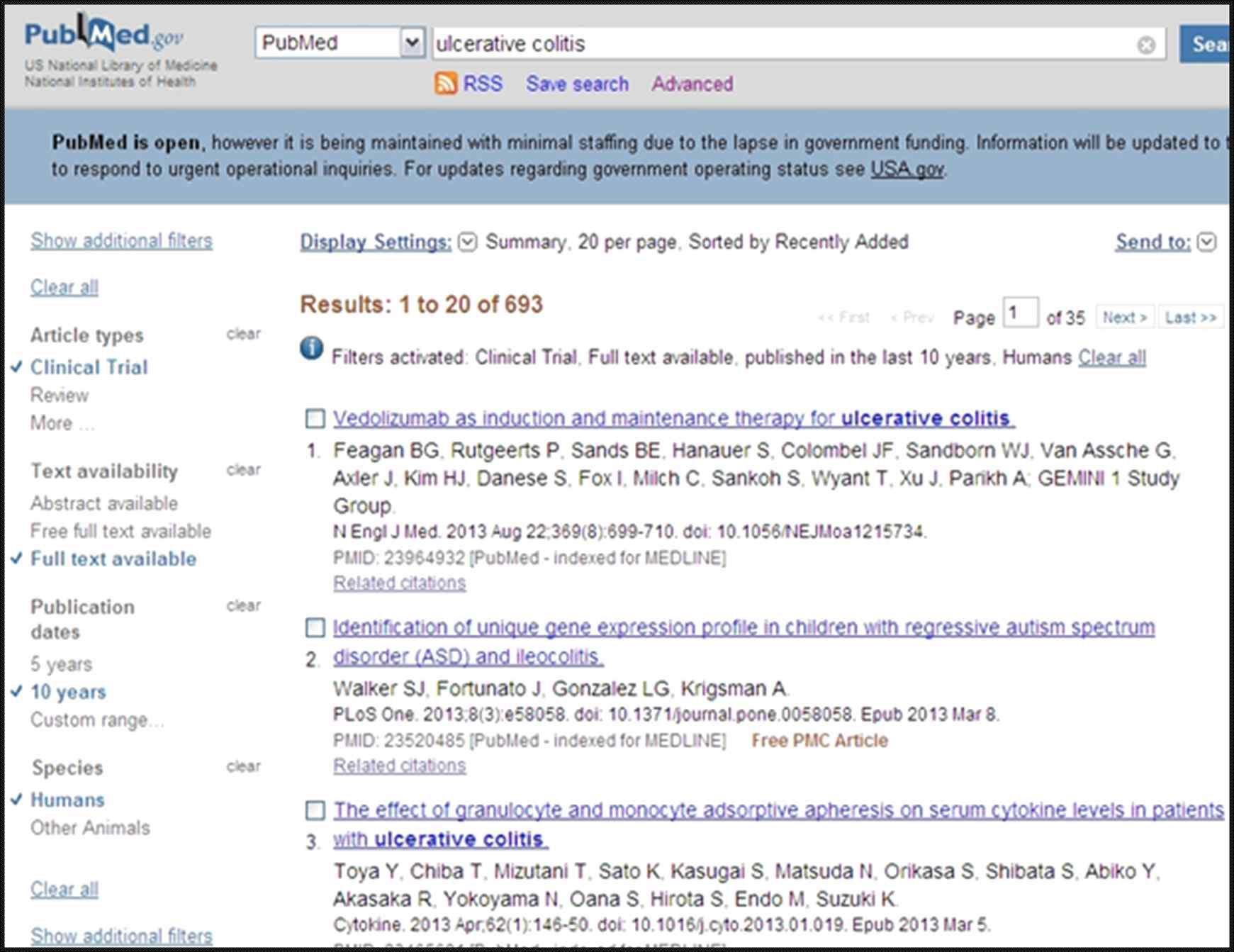 PubMed 검색시 활용되는 ‘Filters‘ 기능