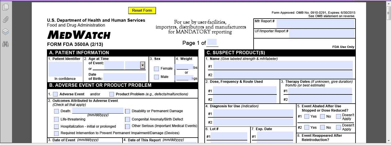 Medical device report paper 양식