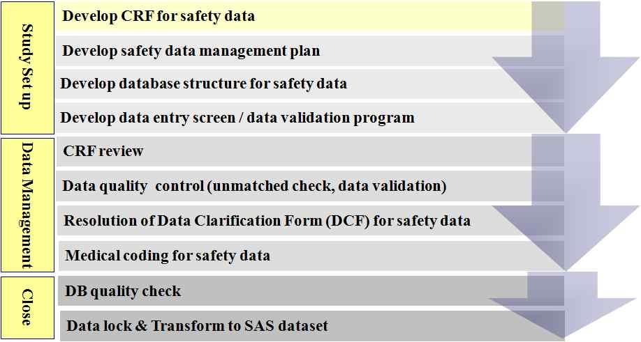 의료기기 부작용 등 안전성 자료 DB구축을 위한 work process