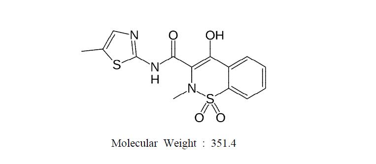 Molecular structure of meloxicam.