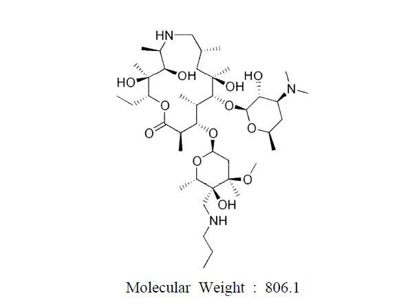 Molecular structure of tulathromycin.