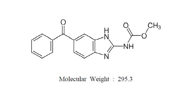 Molecular structure of mebendazole.