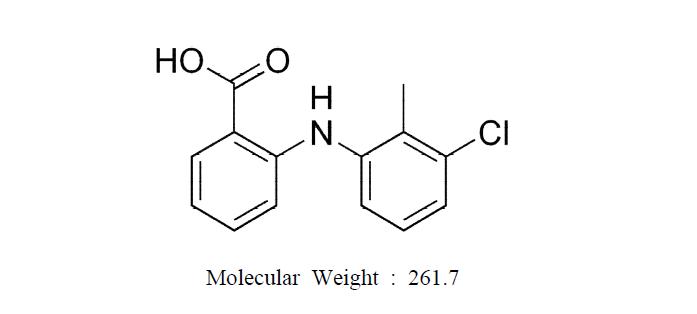 Molecular structure of tolfenamic acid.