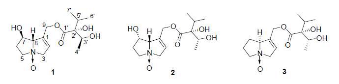 Fig. 6. The structures of the isolated compounds, verticillatins A, B, and C, from P.verticillata