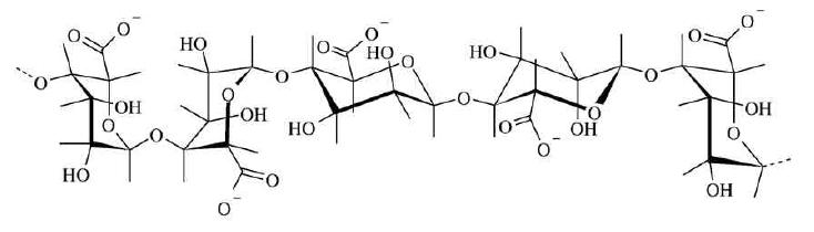 Structure of Alginate (mannuronic acid and guluronic acid)