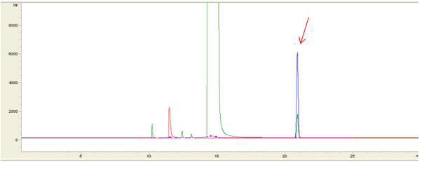 그림 32. GC-ECD로 분석한 크로마토그램