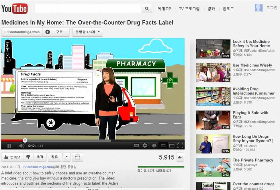 일반의약품에 대한 교사용 교육비디오