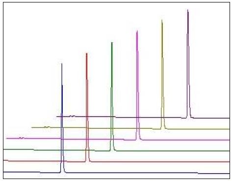 HPLC chromatograms of reproducibility test