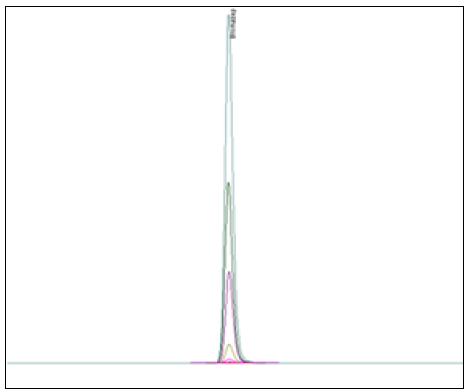 HPLC chromatograms of linearity test